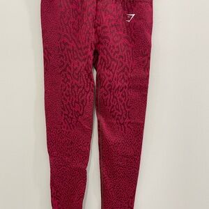 Gymshark Red and Brown Adapt Animal Seamless Leggings